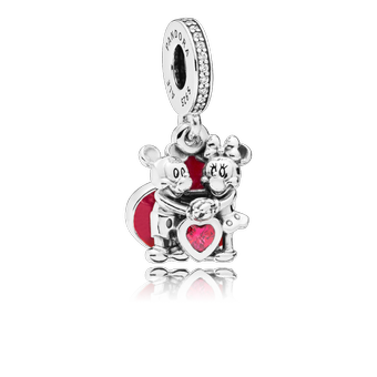 Pandora - Charm Disney L'Amour de Minnie et Mickey Femme Disney x Pandora Argent 925/1000ᵉ - Bijoux charms rouge