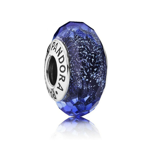 Charm Verre de Murano Bleu Facetté Pandora Moments Argent 925/1000ᵉ