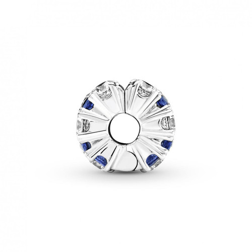 Pandora Charm argent Clip Scintillant Incolore & Bleu Pandora Timeless Argent 925/1000 799171C01