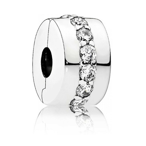 Pandora - Charm Clip Rangée Scintillante Incolore Pandora Moments Argent 925/1000ᵉ - Charms et bijoux saint valentin