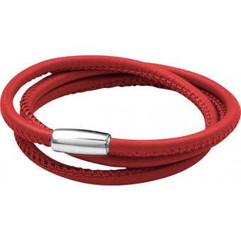 Amore & Baci - Bracelet Tissu Rouge Argent B2803 - Bijoux rouge de marque