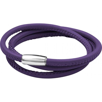 Bracelet Tissu Violet Argent B2812