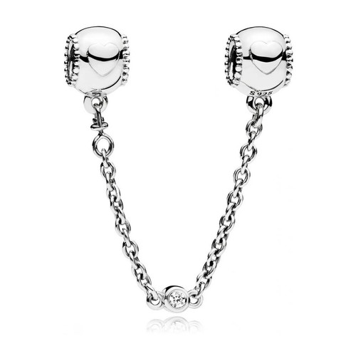 Pandora - Charm Clip Chaîne de Confort Cœurs En Relief Pandora Moments Argent 925/1000ᵉ - Charms et perles