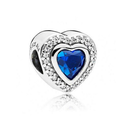 Pandora - Charm Cœur Bleu Scintillant Pandora Moments Argent 925/1000ᵉ - Charms coeur