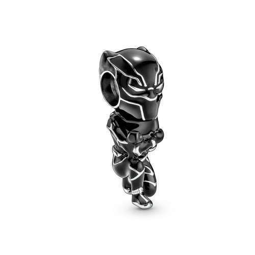 Pandora - Charm argent pendant Marvel x Pandora The Avengers  Black Panther - Bijoux charms noir