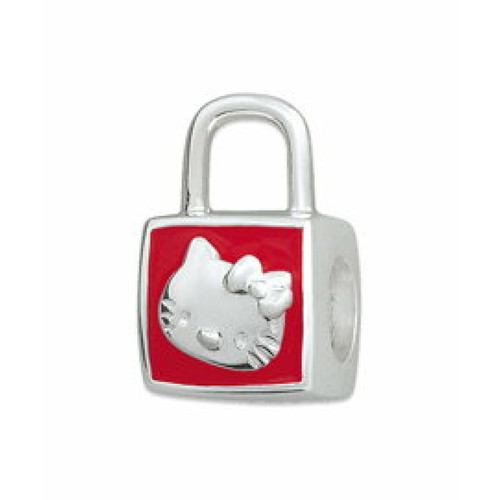 Amore & Baci - Perle argent sac émail rouge Hello Kitty - Bijoux charms rouge