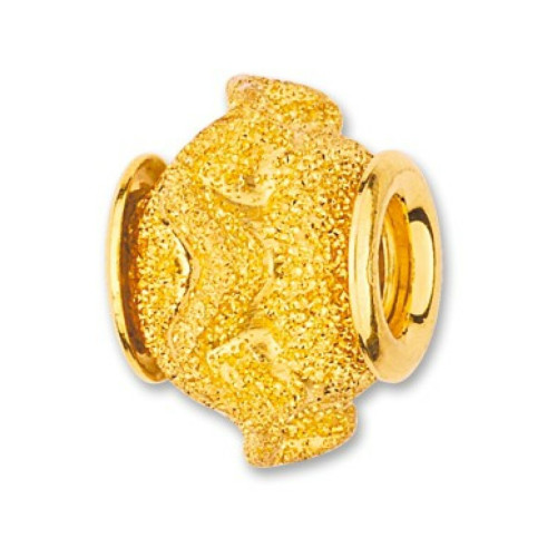 Amore & Baci - Perle argent scintillante dorée en relief torsade - Charms dore