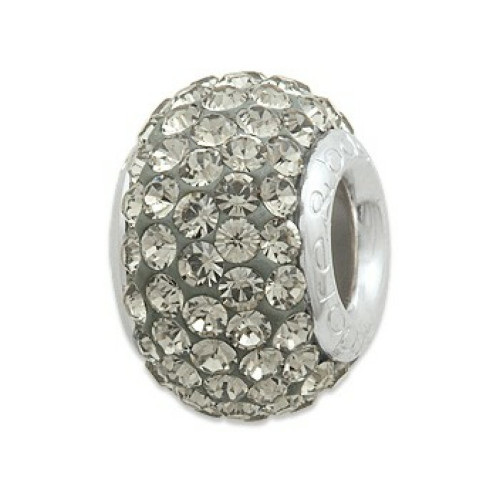 Amore & Baci - Perle argent et cristal de Swarovski gris souris - Charms et perles