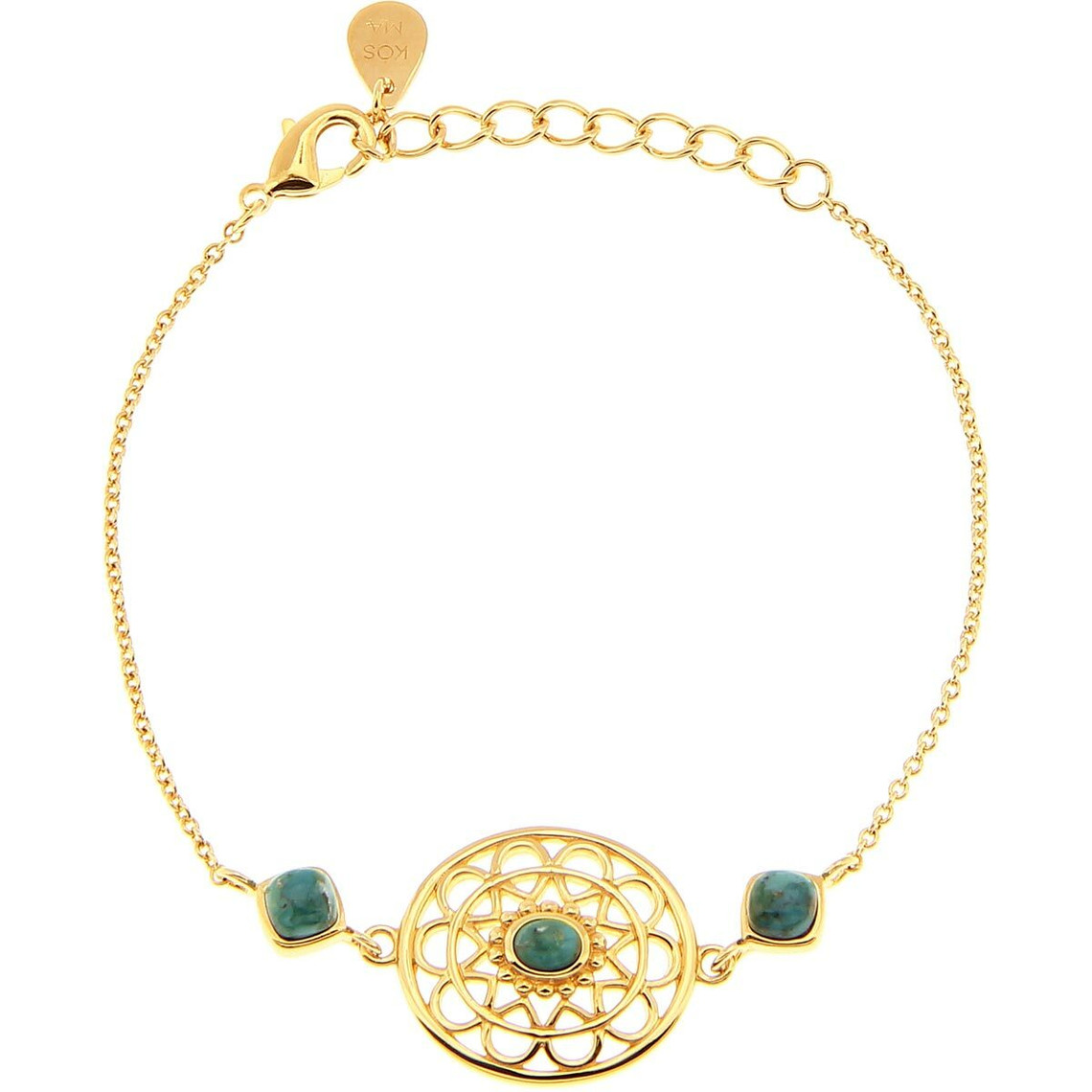 bracelet kosma stella bts05733-octubu - métal doré jaune & turquoise femme