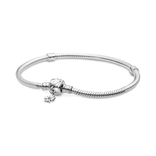 Pandora - Bracelet Maille Serpent Fermoir Marguerite Pandora Moments Argent 925/1000ᵉ - Bijoux de marque fleur