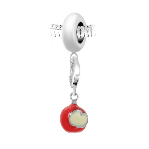 So Charm Bijoux - BEA0044+CH0435-argent - Charms pendentif rouge