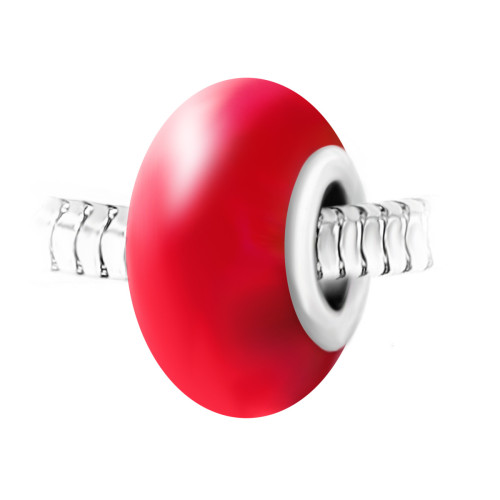 So Charm Bijoux Charm perle verre rouge et acier par SC Crystal BEA0001