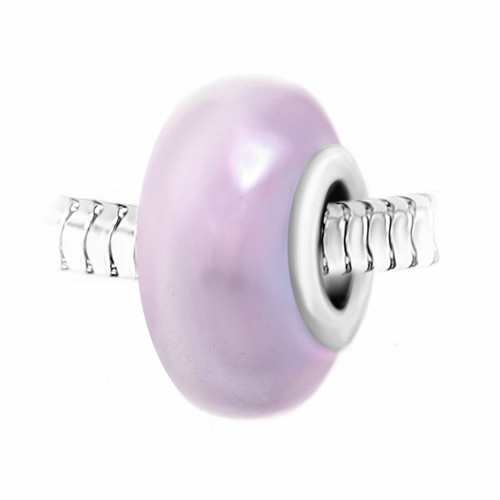 So Charm Bijoux Charm perle verre nacré rose et acier par SC Crystal BEA0004