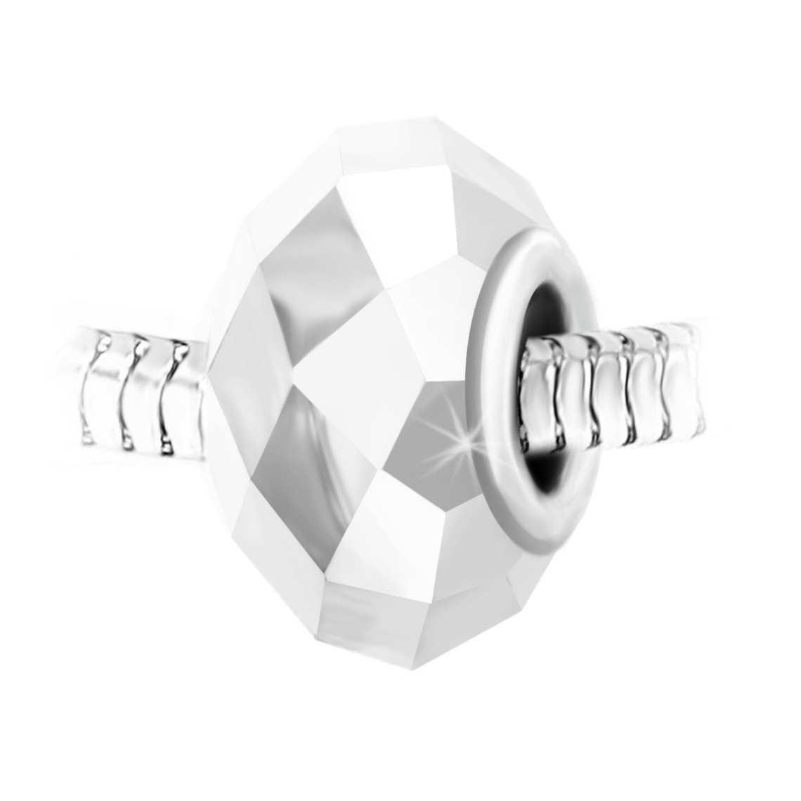 So Charm Bijoux Charm perle cristal à facettes et acier par SC Crystal BEA0016
