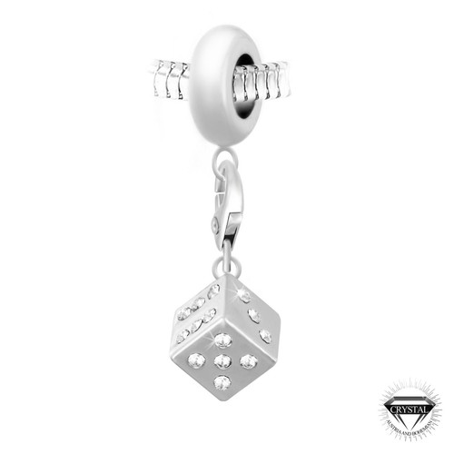 So Charm Bijoux Charm perle Dé orné de cristaux Swarovski par SC Crystal Paris® BEA0044+CH0002-argent