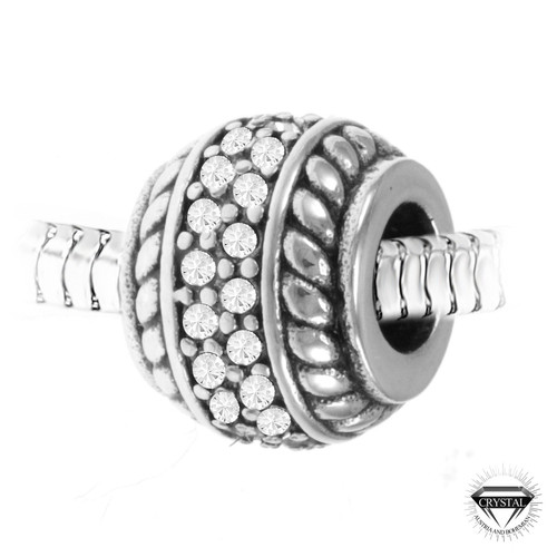 So Charm Bijoux Charm perle orné de cristaux de Bohème et acier par SC Crystal BEA0201