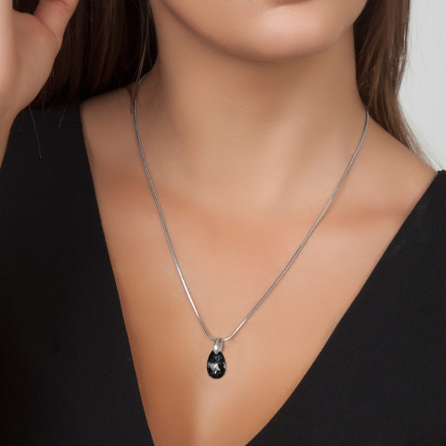 Collier et pendentif So Charm Bijoux Noir BS003-SN016-SINI