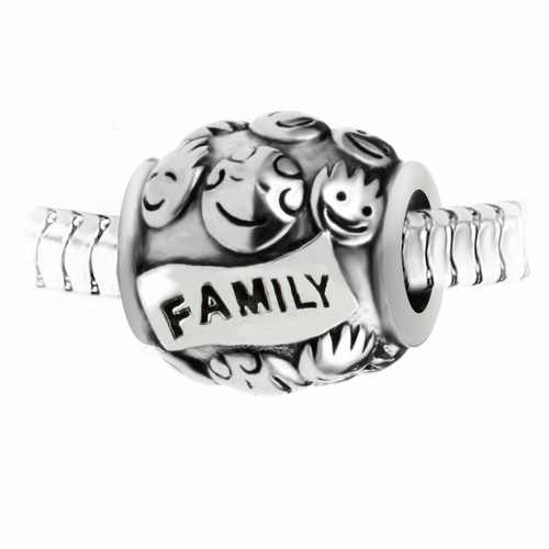 So Charm Bijoux - Charm perle "family" en acier  - Charms acier