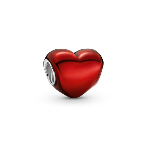 Pandora - Charm argent Cœur Rouge Métallique - Charms saint valentin