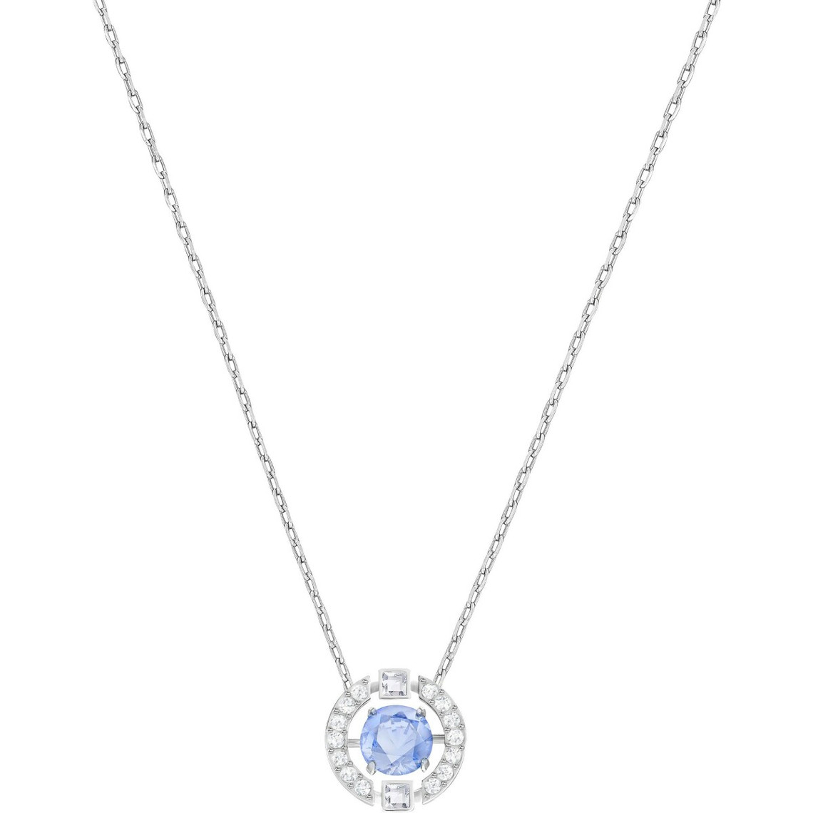 collier et pendentif swarovski bijoux 5279425 - acier cristal bleu femme