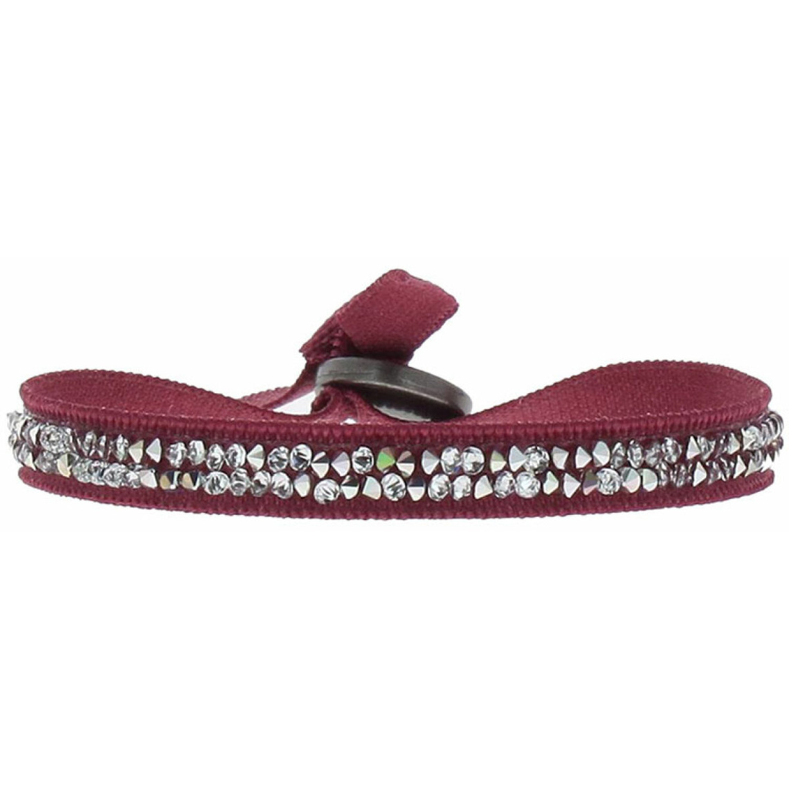 bracelet tissu rouge cristaux swarovski a24934