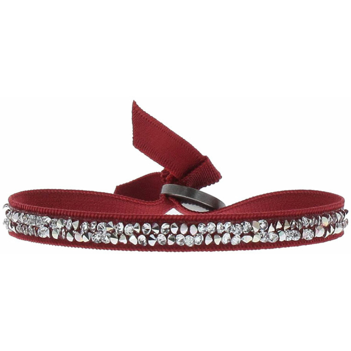 bracelet tissu rouge cristaux swarovski a24935