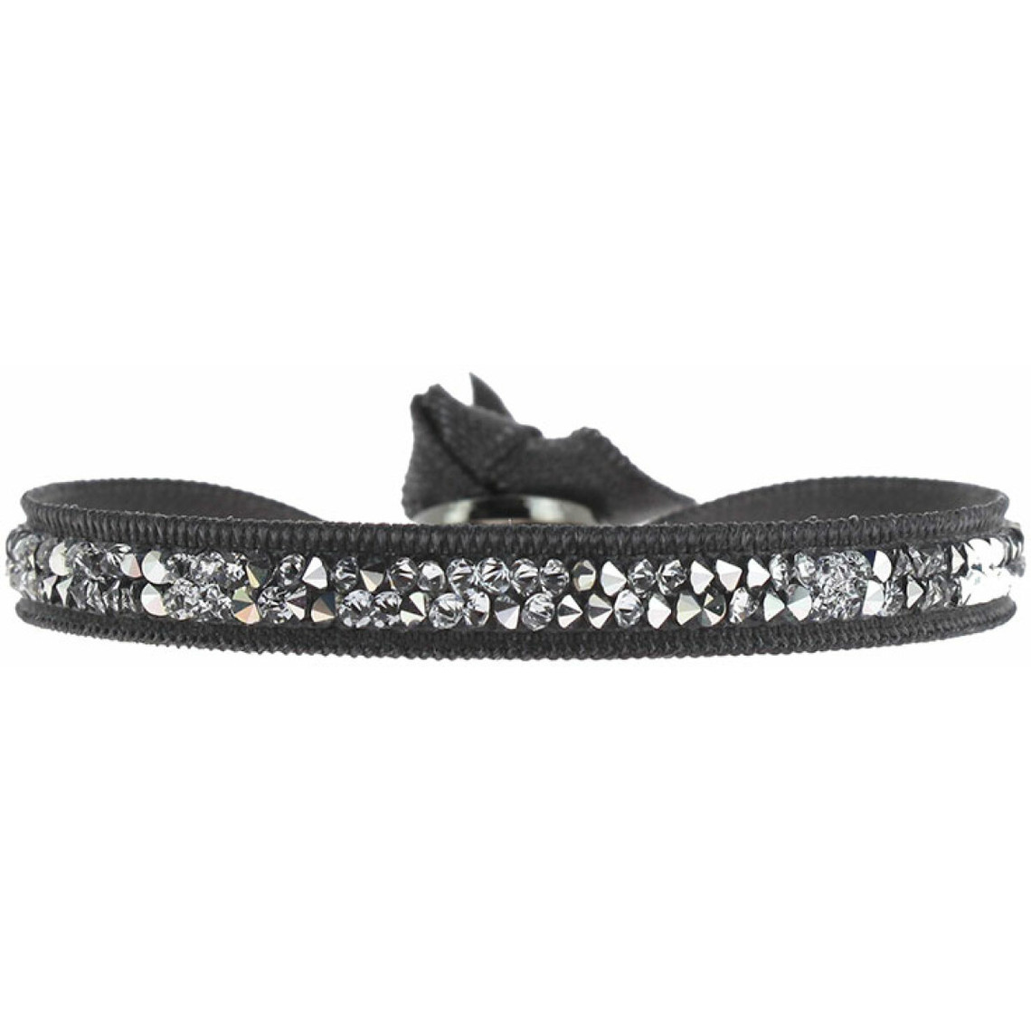 bracelet tissu gris cristaux swarovski a24956