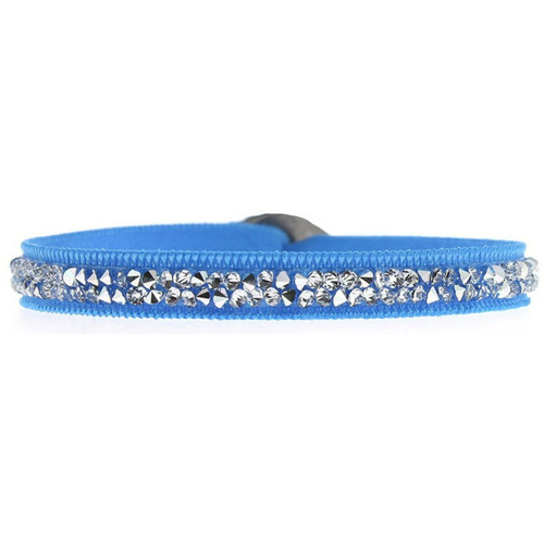 Les Interchangeables - Bracelet Tissu Turquoise Cristaux Swarovski A24960 - Bijoux de marque