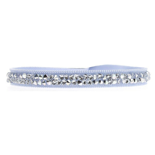 Les Interchangeables - Bracelet Tissu Bleu Cristaux Swarovski A24963 - Bijoux de marque
