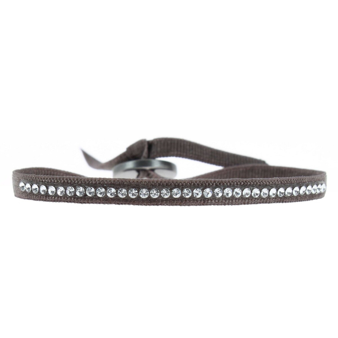 bracelet tissu marron cristaux swarovski a30483