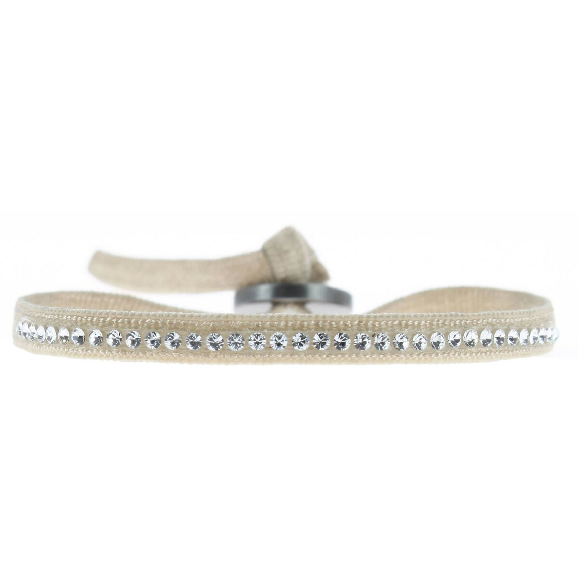 bracelet tissu beige cristaux swarovski a31424