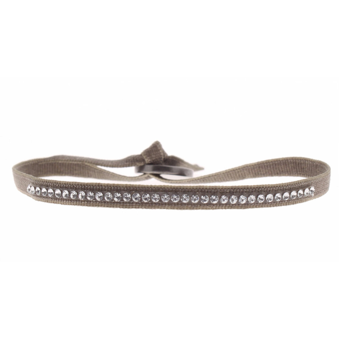 bracelet tissu marron cristaux swarovski a31426