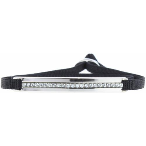 Les Interchangeables - Bracelet Tissu Noir Cristaux Swarovski A31540 - Bijoux noir de marque