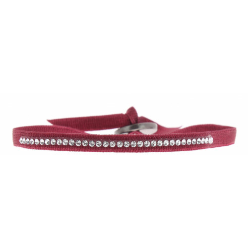 Les Interchangeables Bracelet Tissu Rouge Cristaux Swarovski A31584 A31584