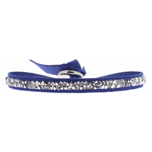 Bracelet Tissu Bleu Cristaux Swarovski A31842