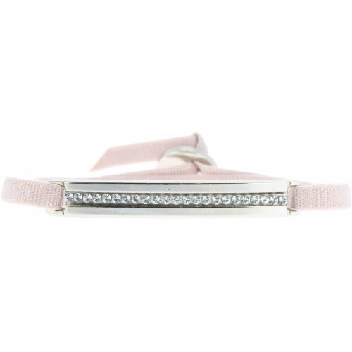 Les Interchangeables - Bracelet Tissu Rose Cristaux Swarovski A32380 - Bracelet les interchangeables bracelet