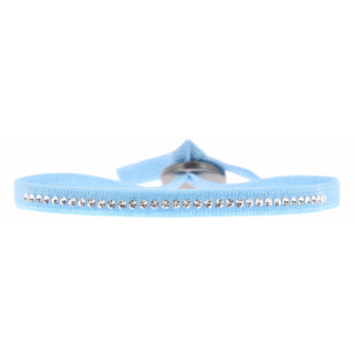 Les Interchangeables - Bracelet Tissu Turquoise Cristaux Swarovski A32382 - Bijoux turquoise de marque