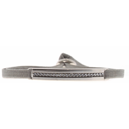 Les Interchangeables - Bracelet Tissu Marron Cristaux Swarovski A32479 - Bracelet les interchangeables