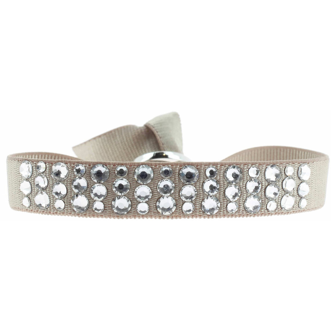 bracelet tissu beige cristaux swarovski a32509