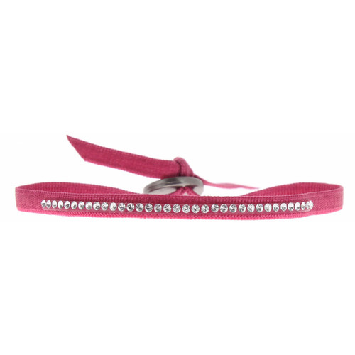 Les Interchangeables - Bracelet Tissu Rouge Cristaux Swarovski A32798 - Bracelet les interchangeables