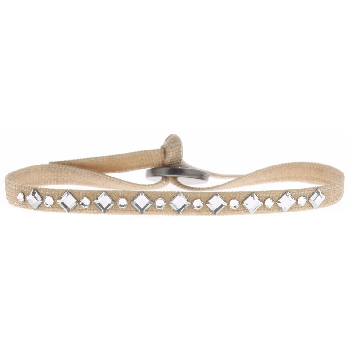 bracelet tissu beige cristaux swarovski a34639