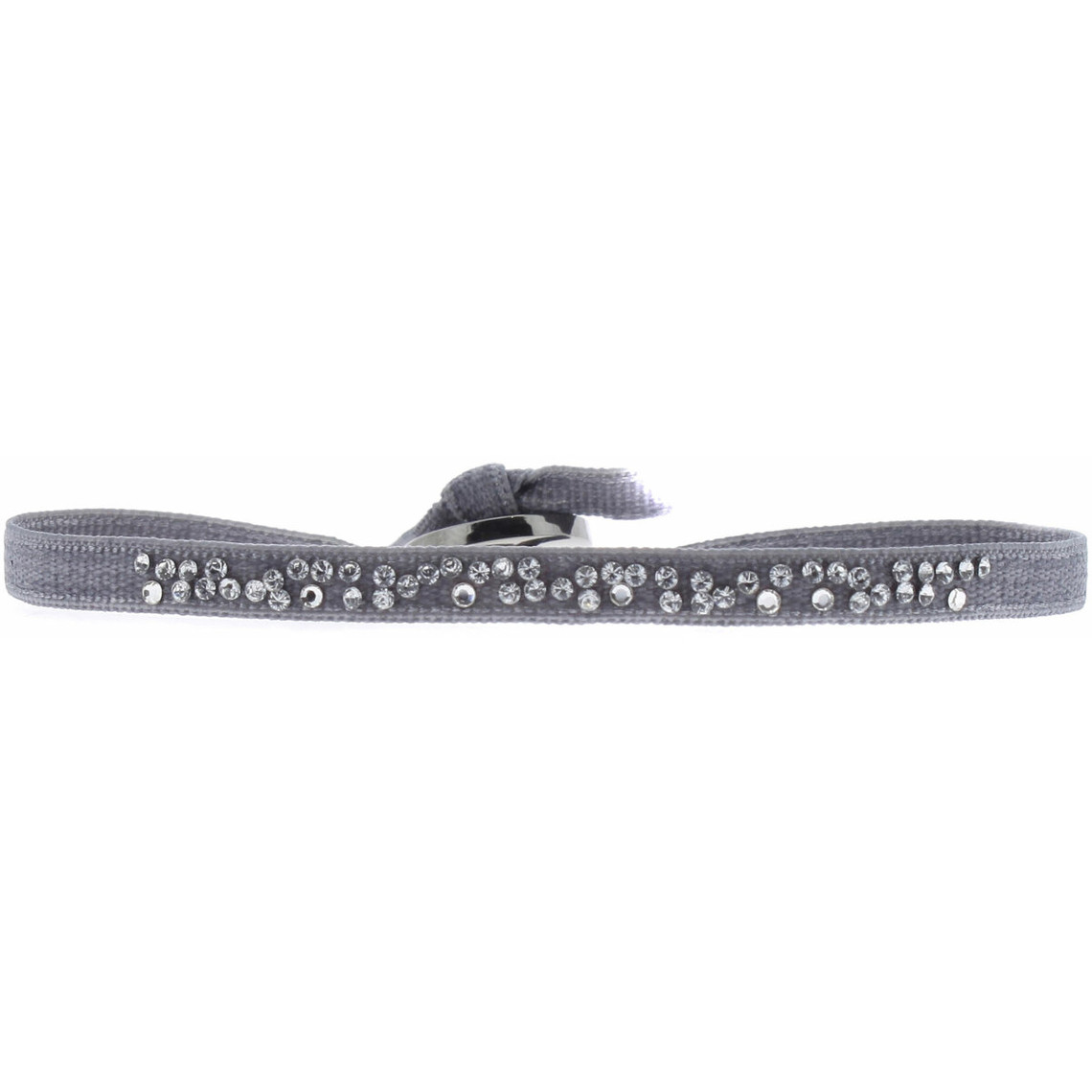 bracelet tissu gris cristaux swarovski a34660