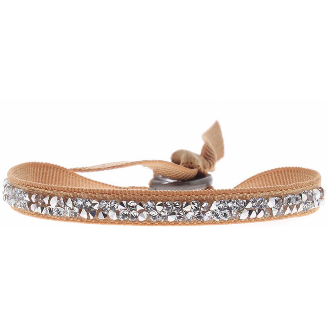 bracelet tissu beige cristaux swarovski a35010