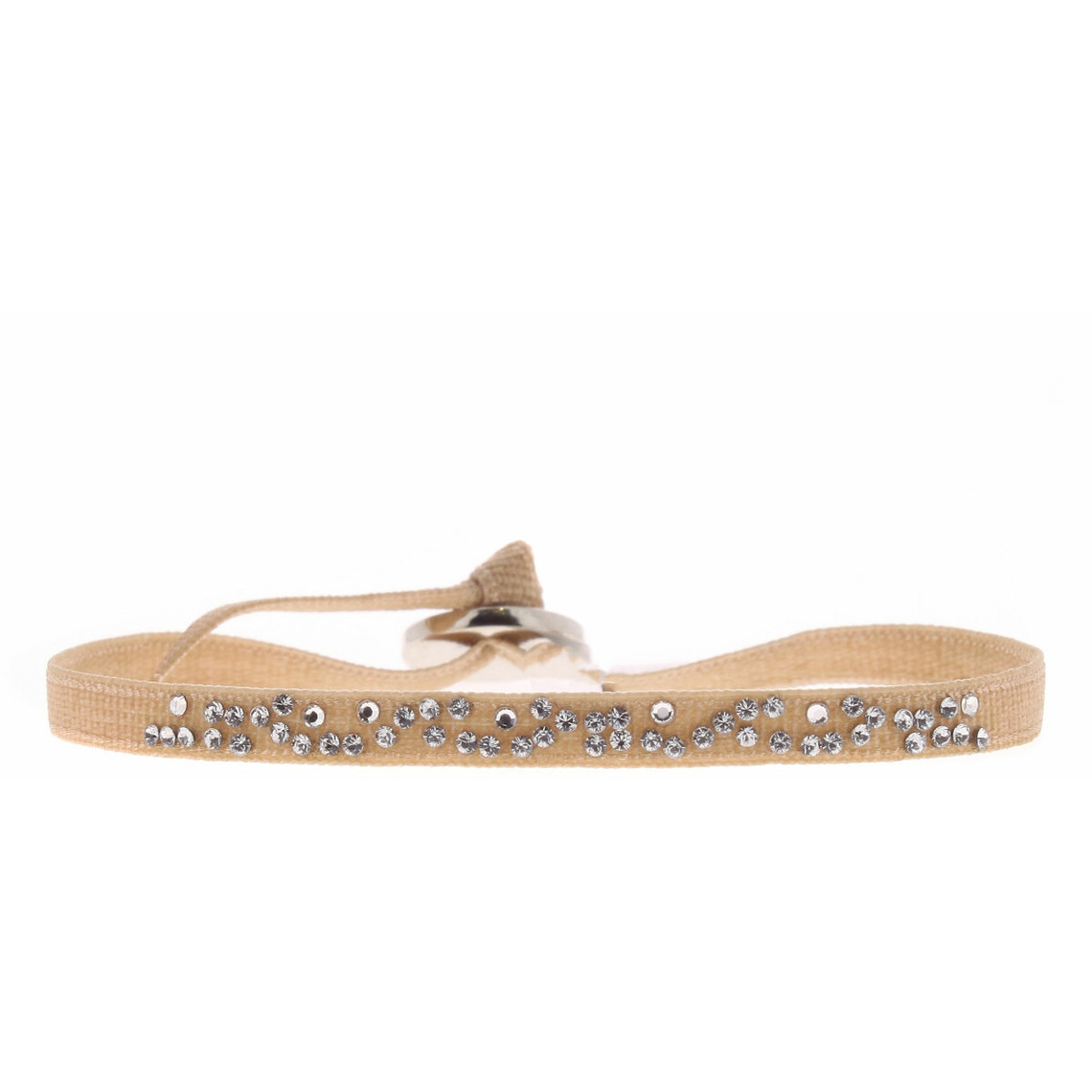 bracelet tissu beige cristaux swarovski a35040