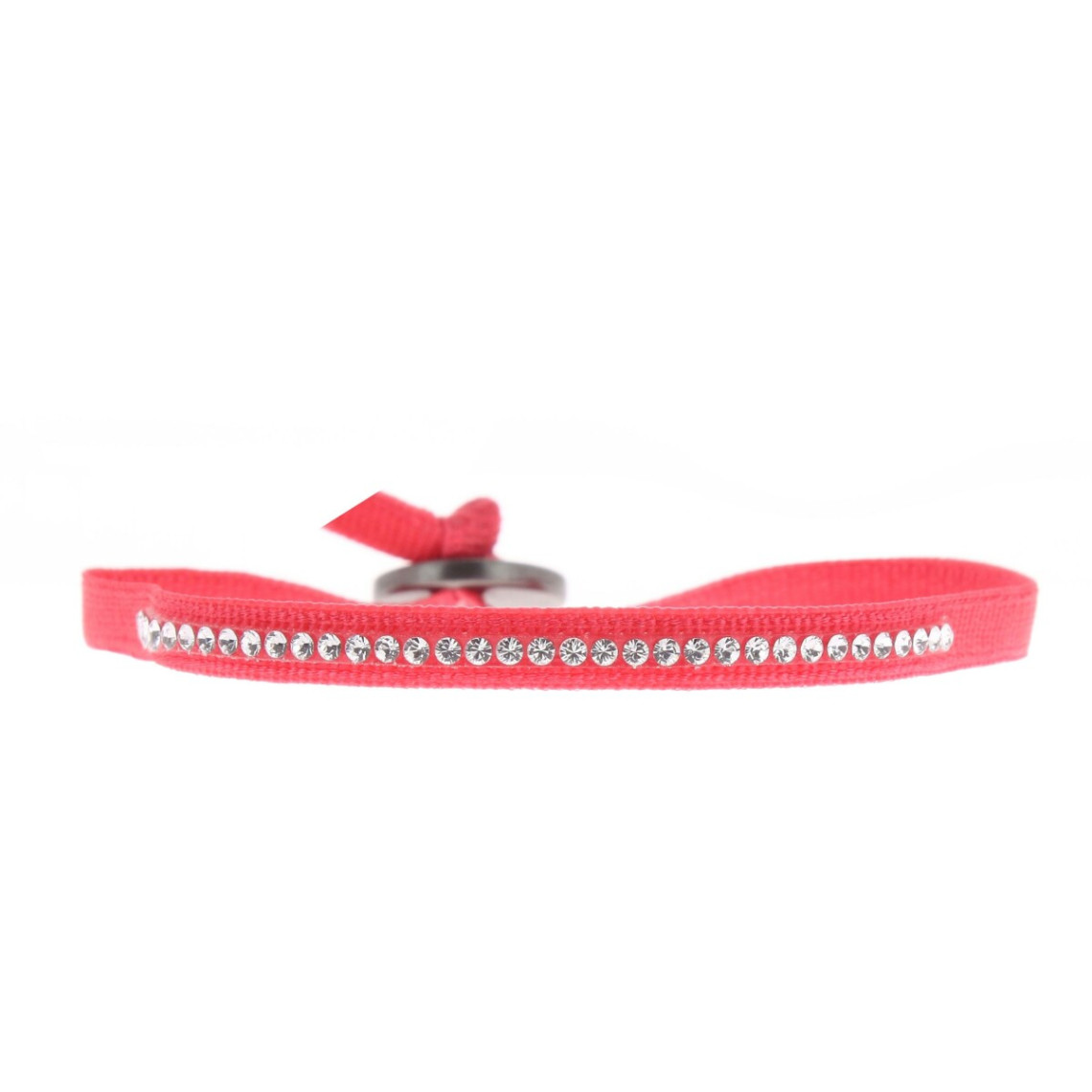 Les Interchangeables Bracelet Tissu Rouge Cristaux Swarovski A35355 A35355