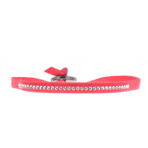 Bracelet Tissu Rouge Cristaux Swarovski A35355