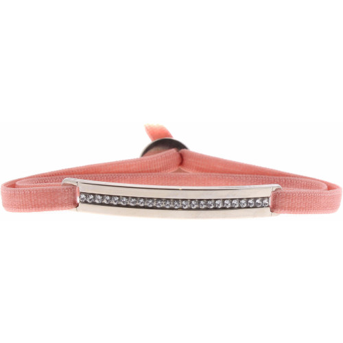 Les Interchangeables - Bracelet Tissu Rose Cristaux Swarovski A35569 - Bijoux de marque rose