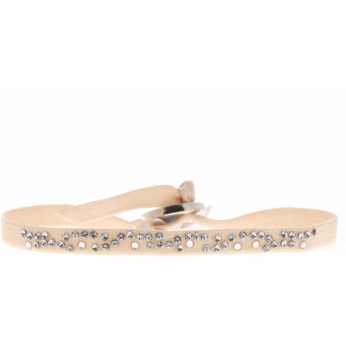 bracelet tissu beige cristaux swarovski a35651