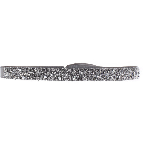 Les Interchangeables - Bracelet Tissu Gris Cristaux Swarovski A35898 - Bijoux gris
