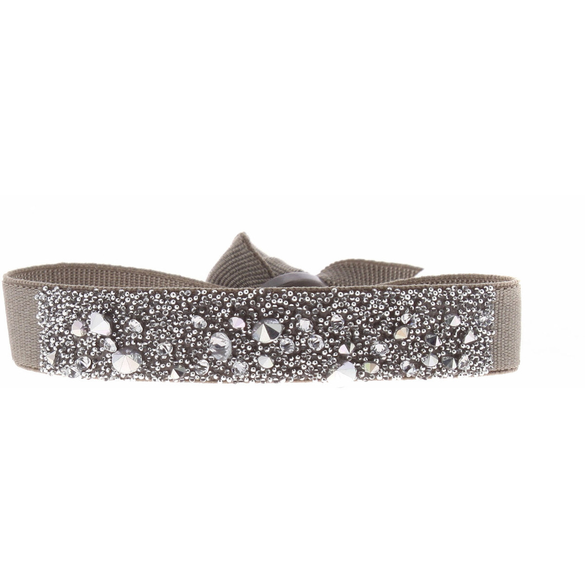 bracelet tissu marron cristaux swarovski a36465